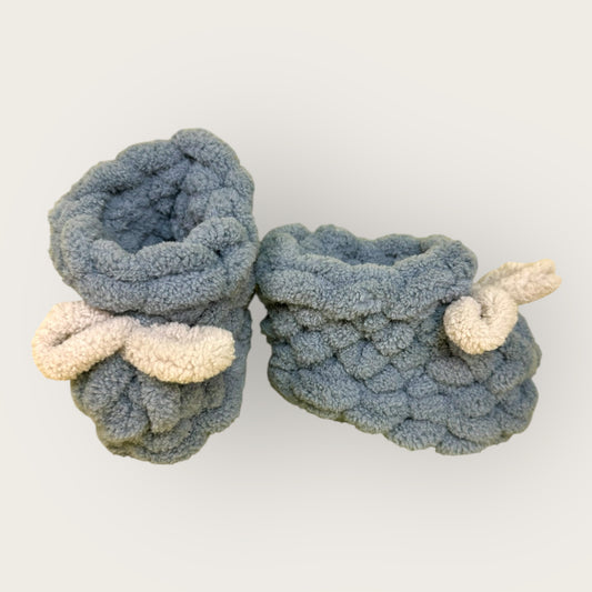 Cloudy Booties – Handmade Crochet Baby Booties | Soft Chenille Newborn Shoes