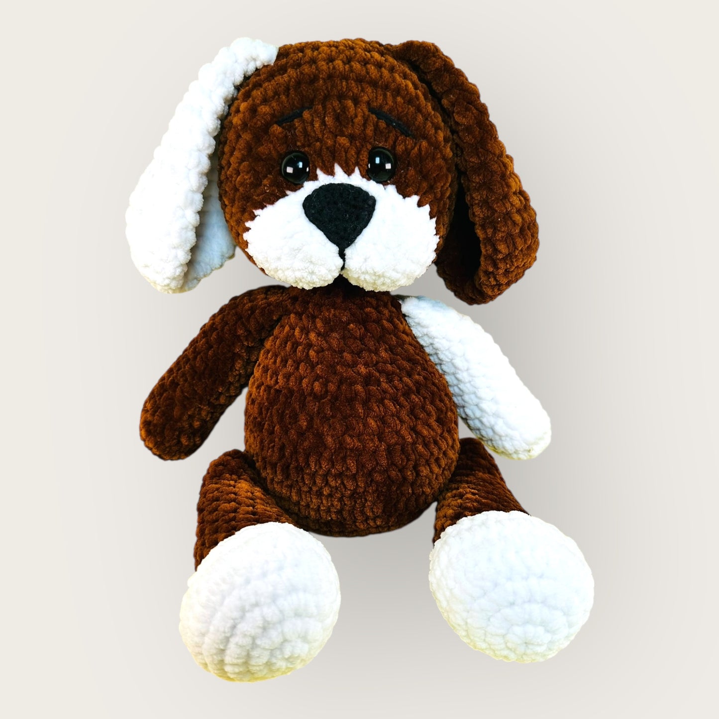 Muffin Puppy – Handmade Crochet Plush Dog | Soft Chenille Toy