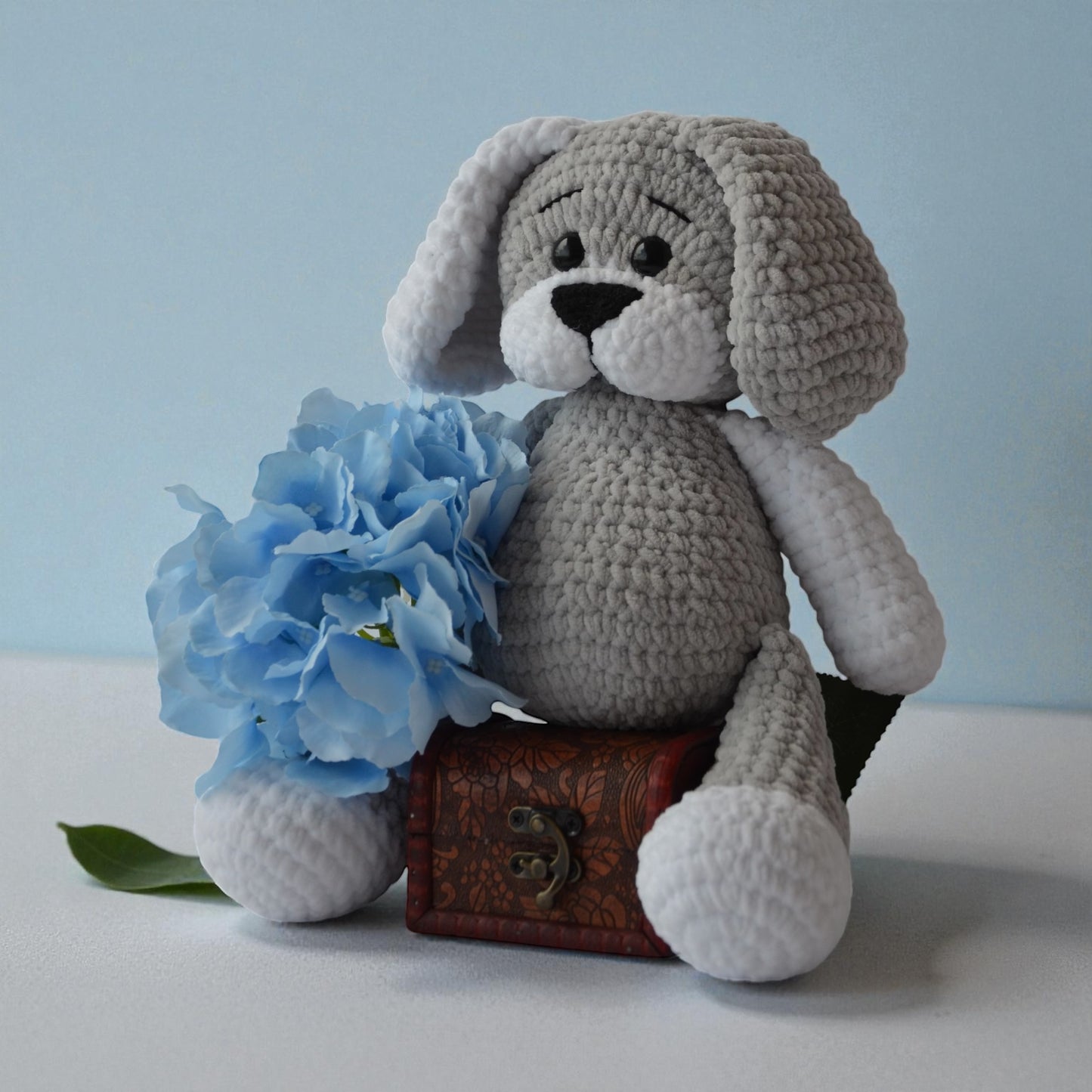 Muffin Puppy – Handmade Crochet Plush Dog | Soft Chenille Toy